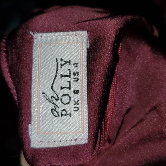 NWOT Oh Polly Hook/Eye Sleek Burgundy Bodycon Corset Satin Mini Dress US Size 4 - Picture 8 of 9